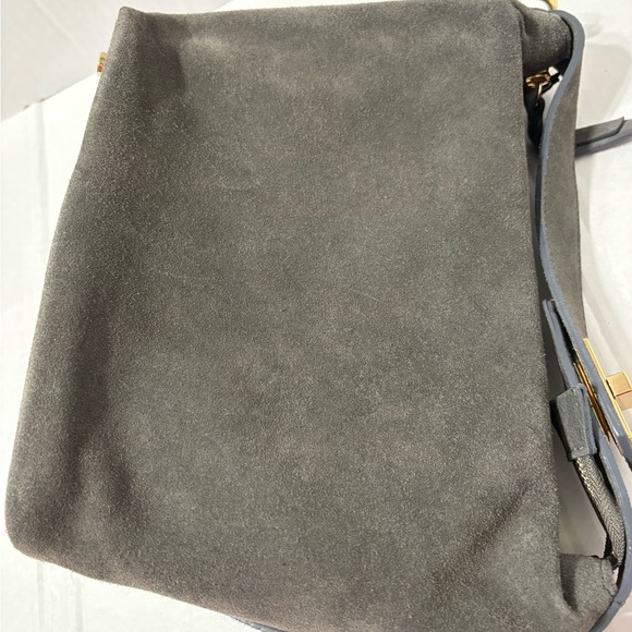 Beautiful Claudia Firenze Charcoal Gray Suede Arm, Shoulder or Crossbody Bag. - Picture 3 of 16